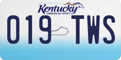 KY license plate 019TWS