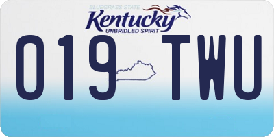 KY license plate 019TWU