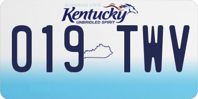 KY license plate 019TWV
