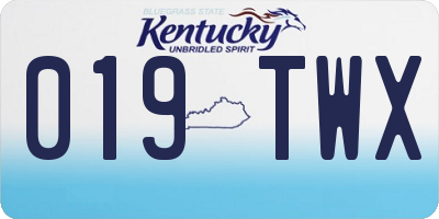 KY license plate 019TWX
