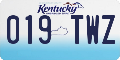 KY license plate 019TWZ
