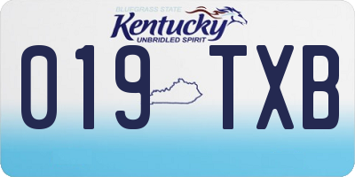 KY license plate 019TXB