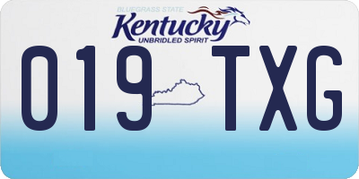 KY license plate 019TXG