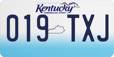 KY license plate 019TXJ