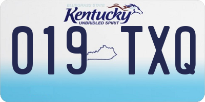 KY license plate 019TXQ