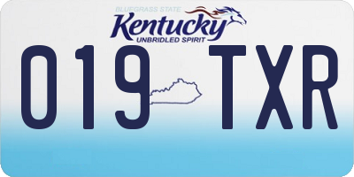 KY license plate 019TXR