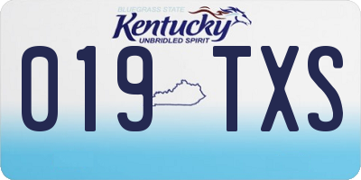 KY license plate 019TXS