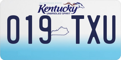 KY license plate 019TXU