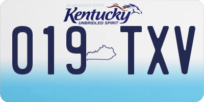 KY license plate 019TXV