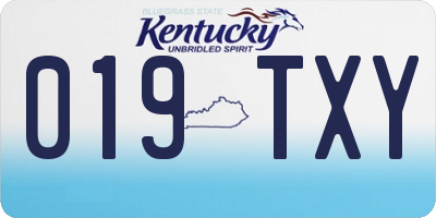 KY license plate 019TXY