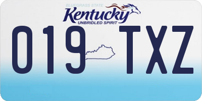 KY license plate 019TXZ