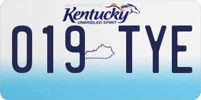 KY license plate 019TYE