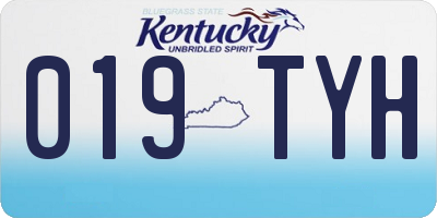KY license plate 019TYH