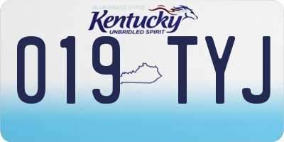 KY license plate 019TYJ