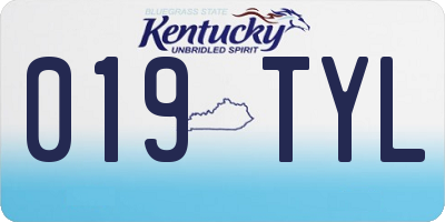 KY license plate 019TYL
