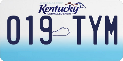 KY license plate 019TYM