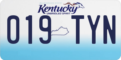 KY license plate 019TYN