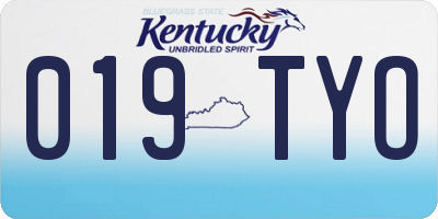 KY license plate 019TYO
