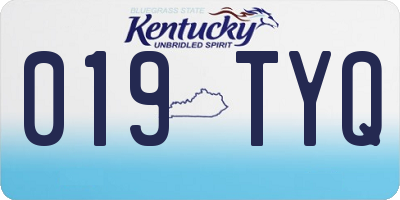 KY license plate 019TYQ
