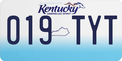 KY license plate 019TYT