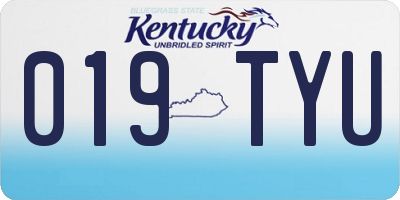 KY license plate 019TYU