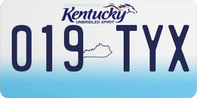 KY license plate 019TYX
