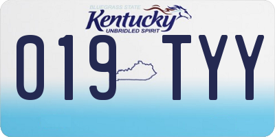 KY license plate 019TYY