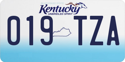 KY license plate 019TZA