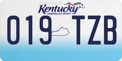 KY license plate 019TZB