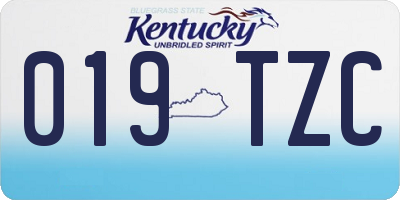KY license plate 019TZC