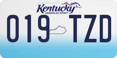KY license plate 019TZD