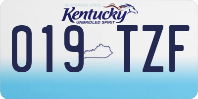 KY license plate 019TZF