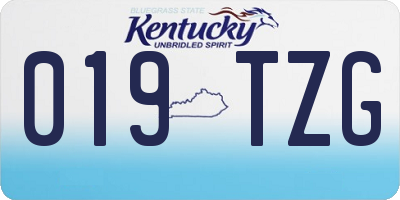 KY license plate 019TZG