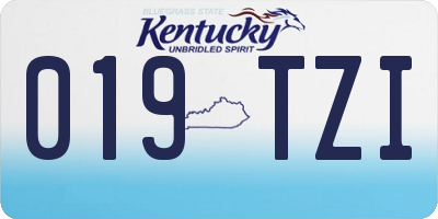 KY license plate 019TZI