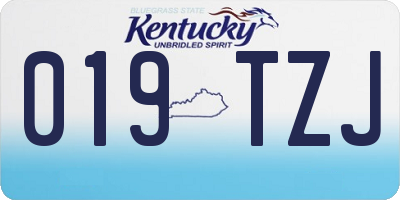 KY license plate 019TZJ