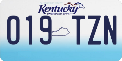 KY license plate 019TZN
