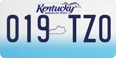 KY license plate 019TZO