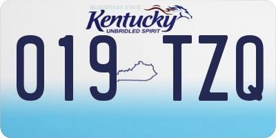 KY license plate 019TZQ