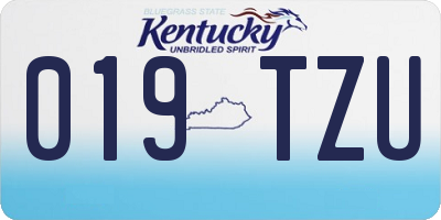 KY license plate 019TZU