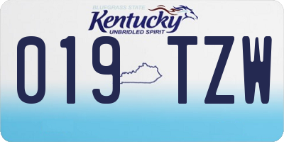 KY license plate 019TZW