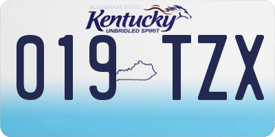 KY license plate 019TZX