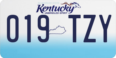 KY license plate 019TZY