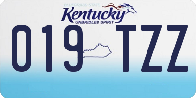 KY license plate 019TZZ