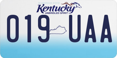 KY license plate 019UAA