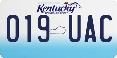 KY license plate 019UAC