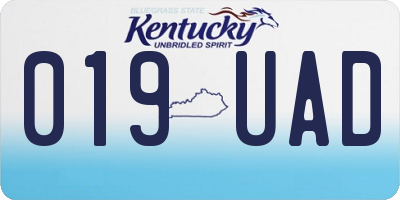 KY license plate 019UAD