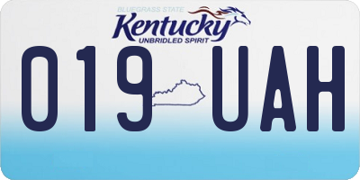 KY license plate 019UAH