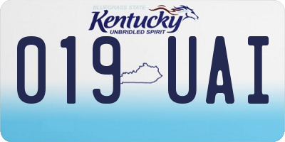 KY license plate 019UAI