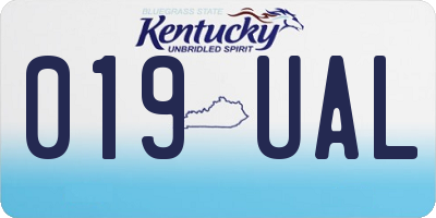 KY license plate 019UAL