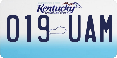 KY license plate 019UAM